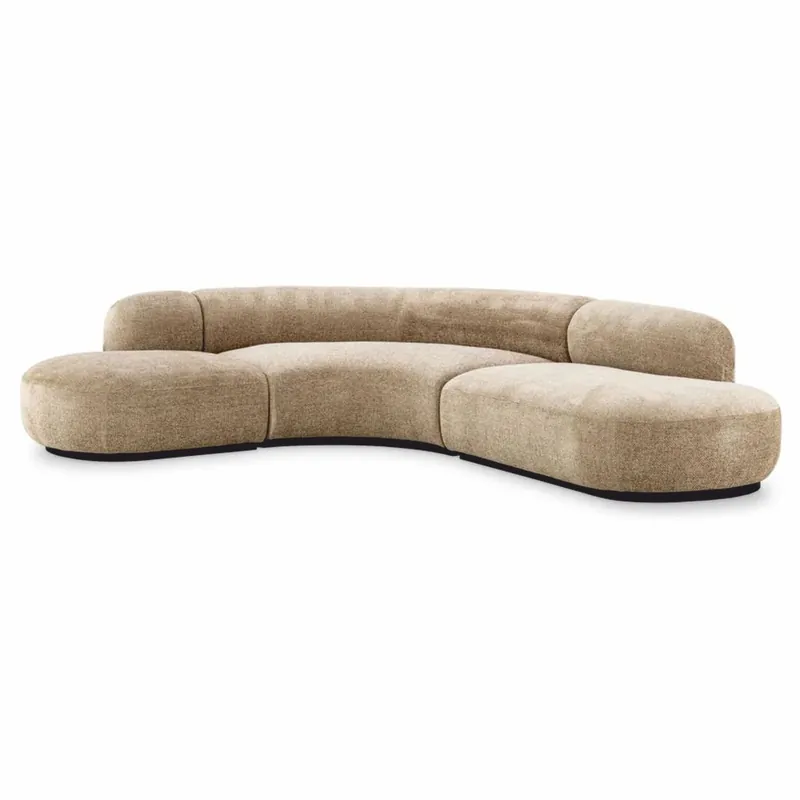 Casa Padrino canapé d'angle de luxe sable / noir 300 x 257 x H. 70 cm - Meubles de salon et d'hôtel Markenware