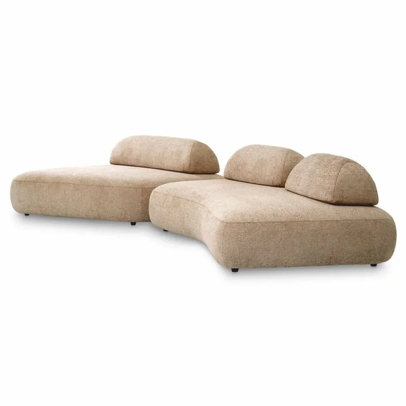 Neuheit Casa Padrino canapé de luxe sable / noir - Canapé de salon modulable 2 pièces