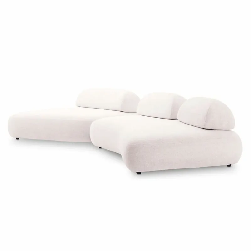 Neuheit Casa Padrino canapé de luxe blanc crème / noir - Canapé de salon modulable 2 pièces