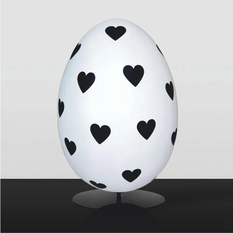 Mega-Angebot Casa Padrino oeuf de pâques décoratif XXL avec support blanc / noir H. 75 cm - Décoration de pâques