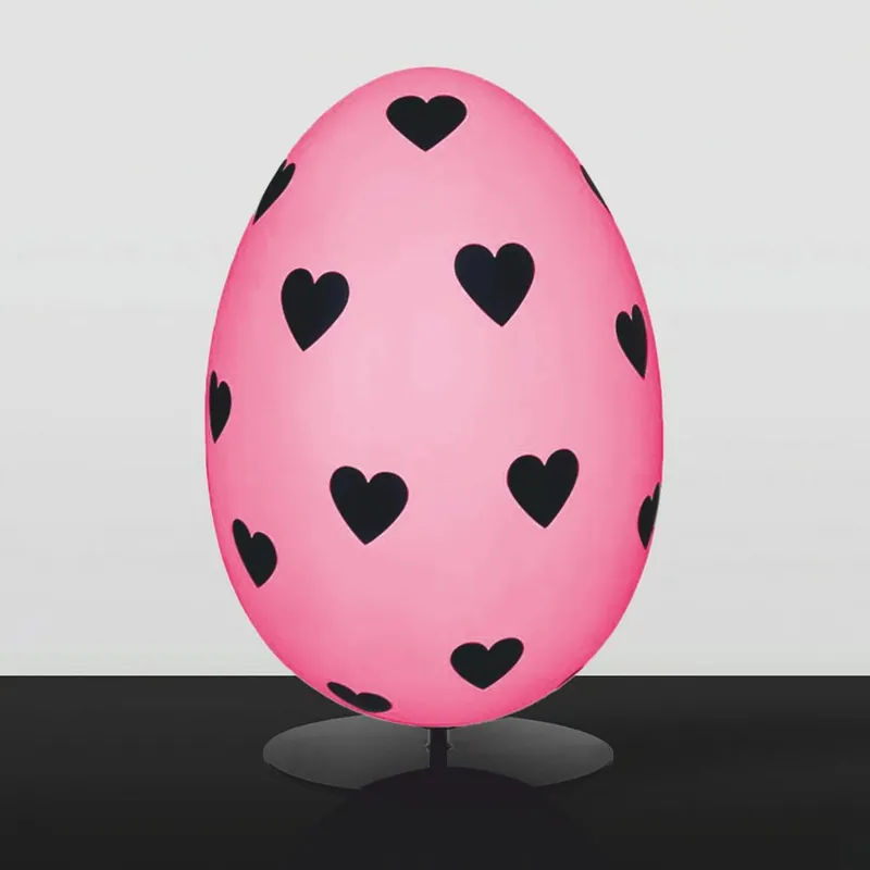 Neue Kollektion Casa Padrino oeuf de pâques décoratif XXL avec support rose / noir H. 75 cm - Décoration de pâques