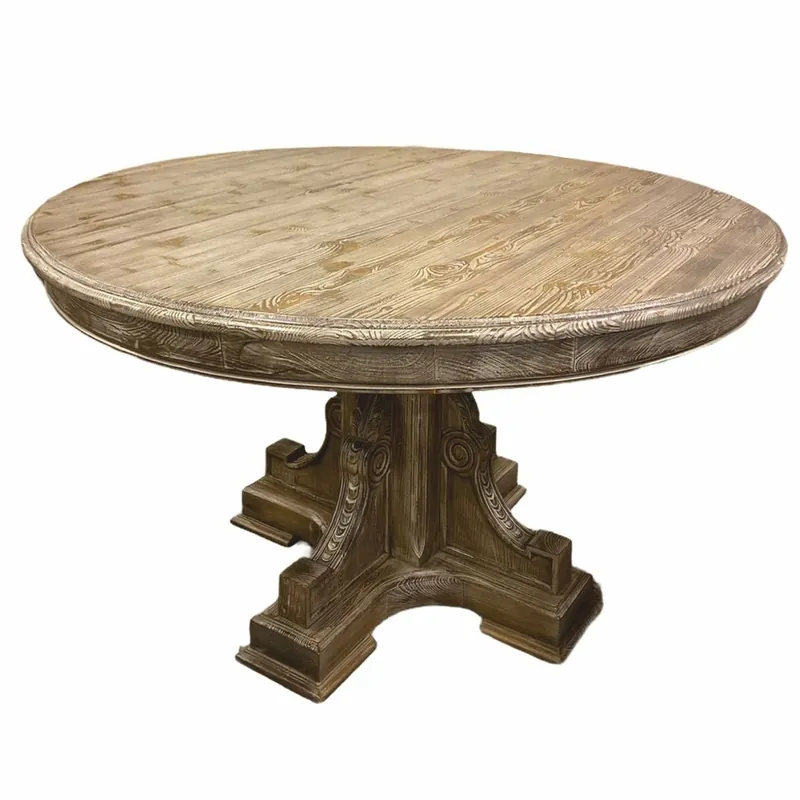 Neuheit Casa Padrino table à manger de style campagnard de luxe naturel / marron Ø 140 cm - Meubles de salle à manger