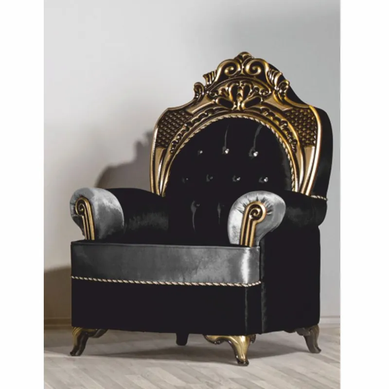 Casa Padrino fauteuil baroque de luxe avec strass noir / argent / or - Magnifique meubles baroques Beliebt
