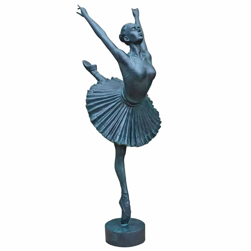 Wochenendangebot Casa Padrino sculpture décorative en laiton de jardin Art Nouveau ballerine bleu H. 170 cm
