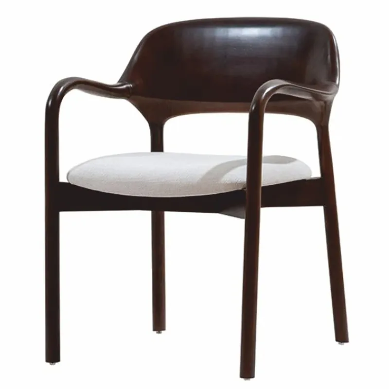 Meistverkauft Casa Padrino chaise de salle à manger de luxe avec accoudoirs marron foncé / blanc - Meubles de salle à manger