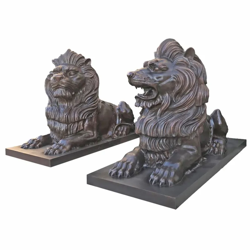 Casa Padrino ensemble de sculptures de décoration de jardin Art Nouveau en laiton lions bronze 280 cm Sonderangebot