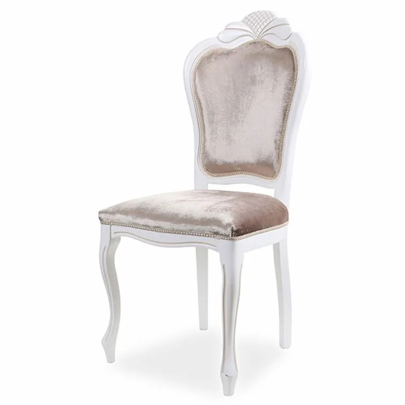 Sonderangebot Casa Padrino chaise de salle à manger baroque de luxe en velours gris / blanc - Meubles de salle à manger baroque