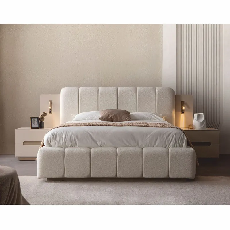 Casa Padrino ensemble de chambre de luxe blanc / gris - 1 Lit double et 2 tables de chevet Begrenztes Angebot