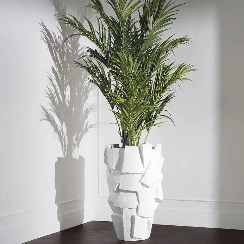 Neue Ware Casa Padrino pot de fleurs de luxe en fibre de verre blanc mat H. 106,5 cm - Qualité de luxe