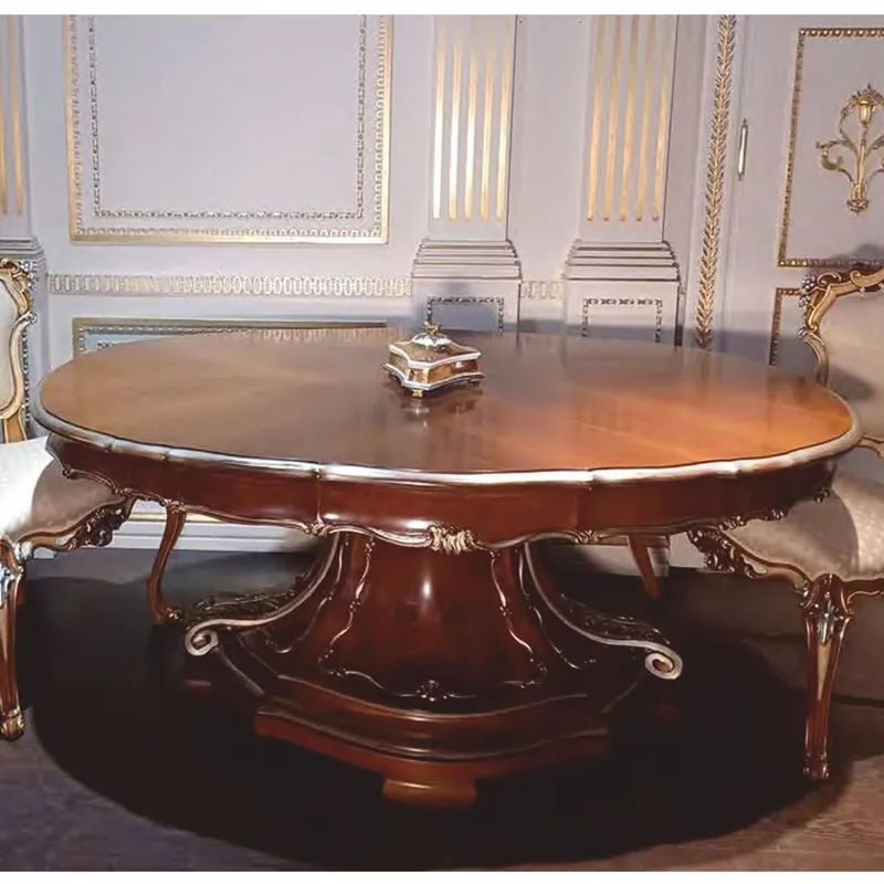 Casa Padrino table à manger baroque de luxe marron / argent 177 cm - Meubles baroques - Fabriqué en Italie Neu Im Sortiment