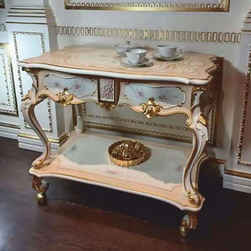 Aktuell Casa Padrino chariot baroque de luxe crème / blanc / or - Meubles d'hôtel de style baroque - Fabriqué en Italie