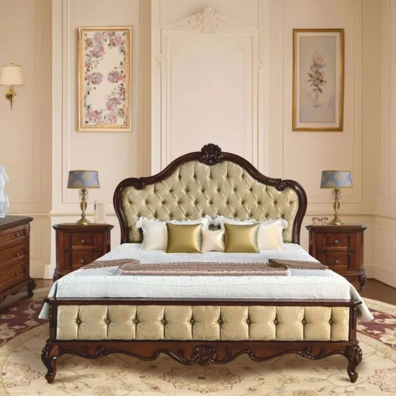 Casa Padrino lit double baroque de luxe or / marron foncé - Meubles de chambre baroque Sichere Zahlung