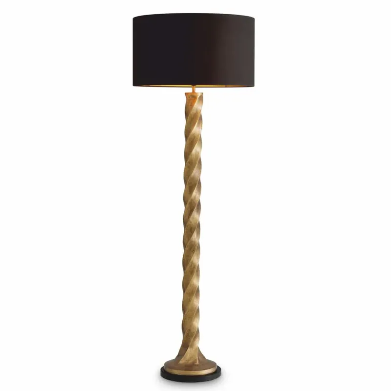 Casa Padrino lampadaire de luxe laiton vintage / noir H. 164 cm - Luminaires de luxe Preisreduziert