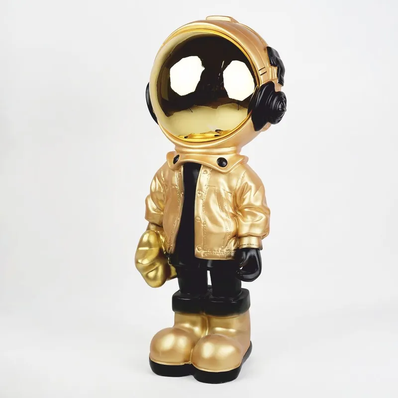 Casa Padrino sculpture décorative XXL astronaute avec étoile or / noir H. 150 cm Neu