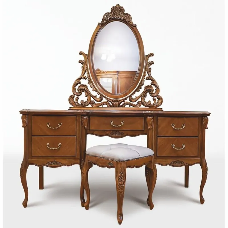 Heißes Angebot Casa Padrino ensemble de coiffeuse baroque de luxe marron / gris - Meubles de chambre baroque