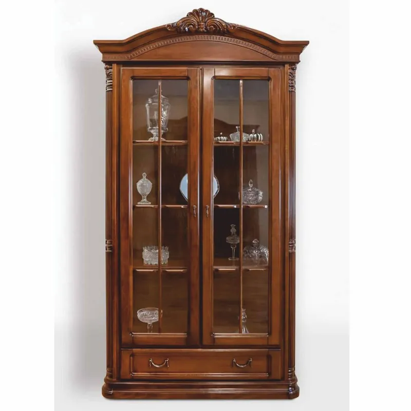 Casa Padrino vitrine baroque de luxe marron foncé 122,7 x H. 220 cm - Meubles baroques Günstig