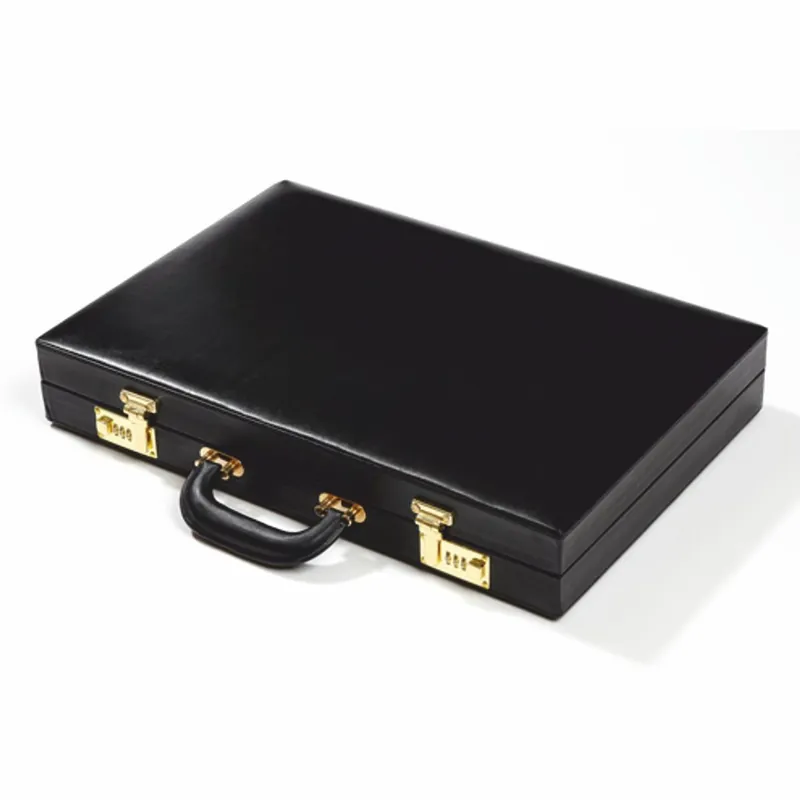 Top-Preis Casa Padrino Mallette de Backgammon de Luxe en Cuir Véritable Noir - Accessoires de Luxe