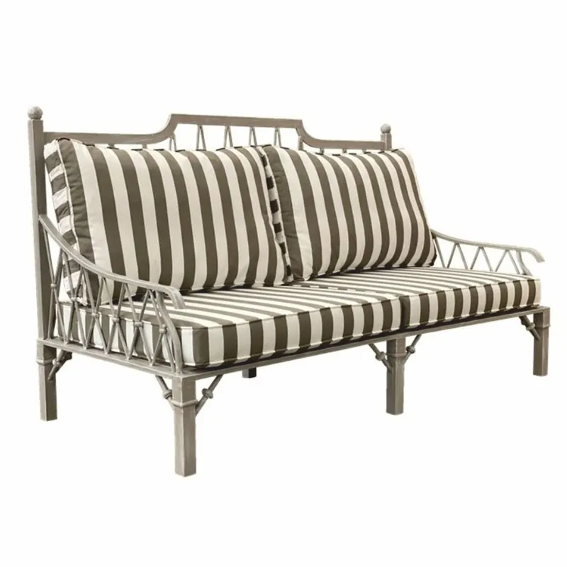 Casa Padrino Canapé Art Nouveau de Luxe Gris / Blanc 190 cm - Canapé Hôtel et Jardin Sale