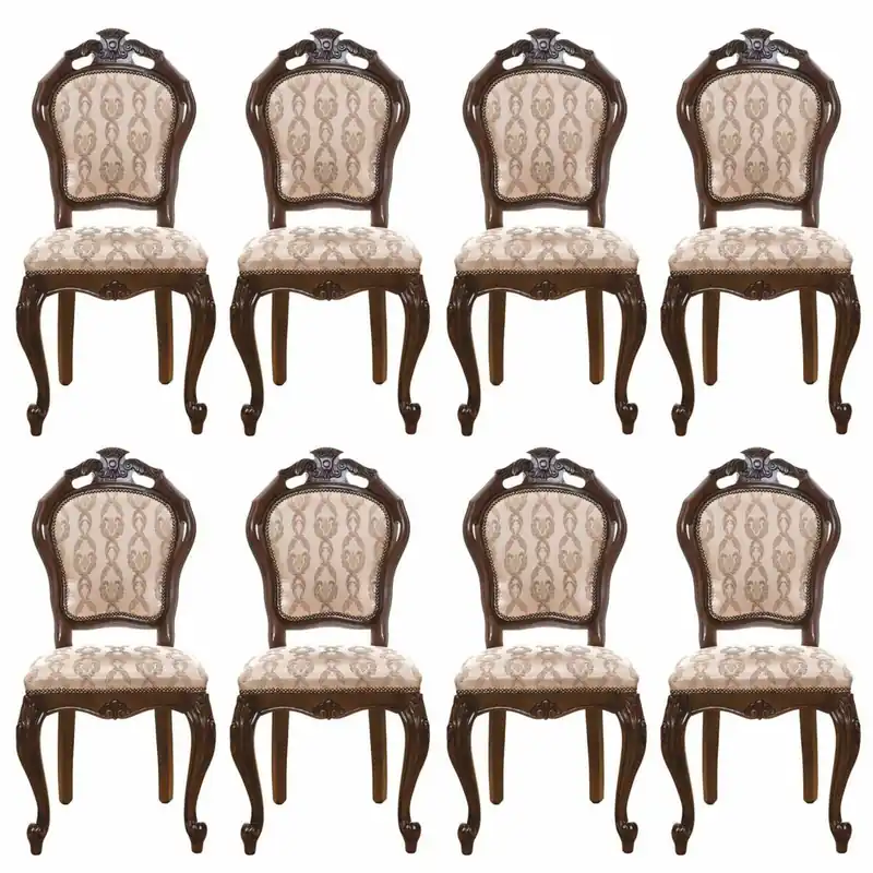 Sichere Zahlung Casa Padrino ensemble de 8 chaises de salle à manger baroque de luxe beige / marron foncé - Meubles baroques