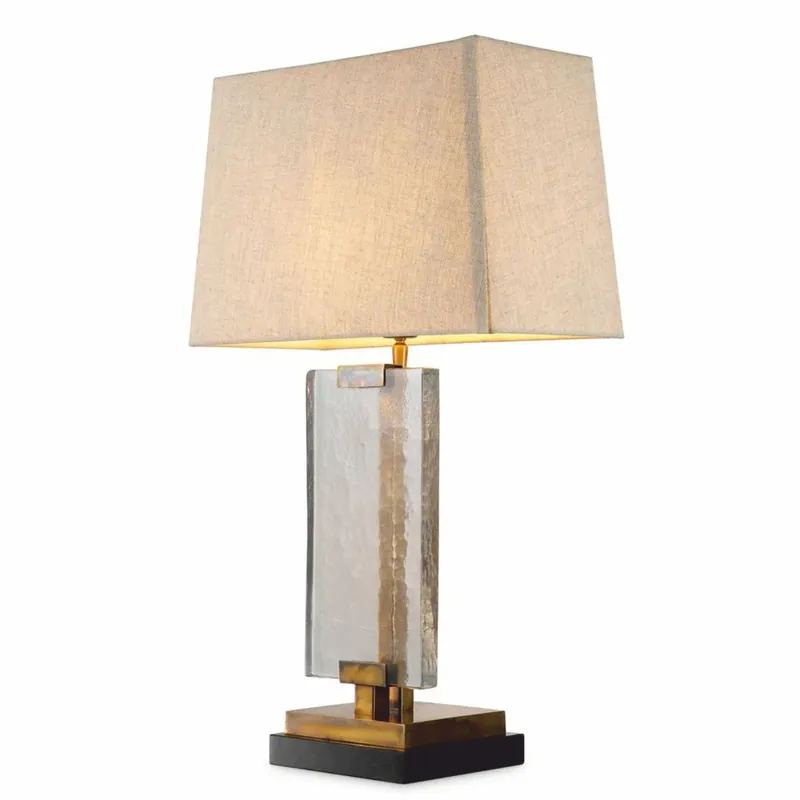 Zertifiziert Casa Padrino lampe de table de luxe laiton vintage / noir H. 69 cm - Luminaires de luxe