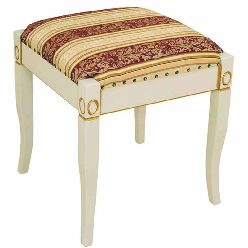 Casa Padrino tabouret baroque de luxe bordeaux rouge / crème / blanc / or - Meubles baroques Top-Preis