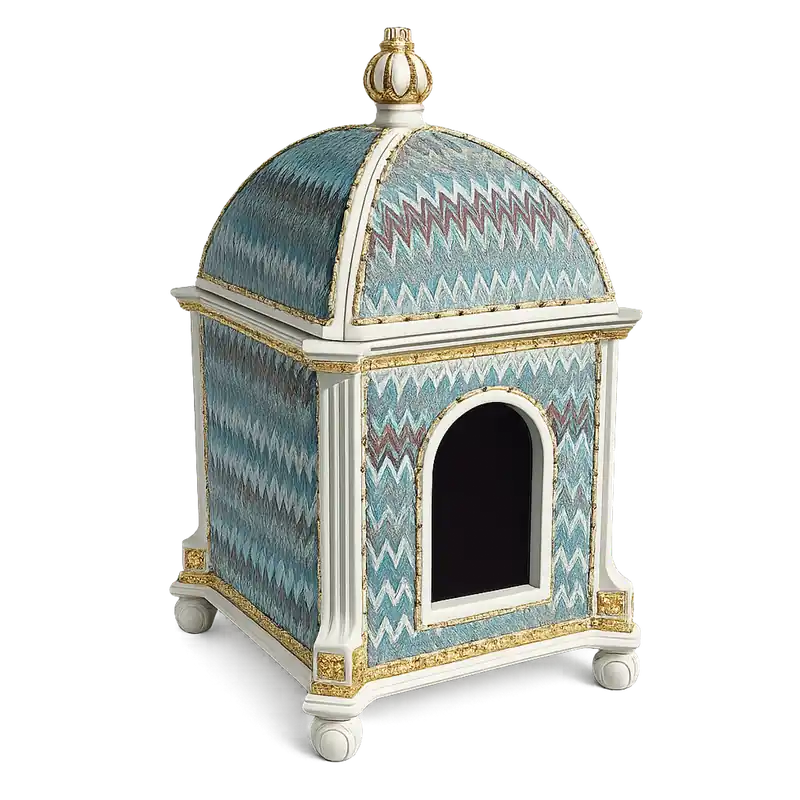 Ausverkauf Pompöös de Casa Padrino maison pour chats baroque vert / blanc / or - conçue par Harald Glööckler