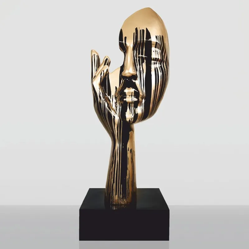 Preisreduziert Casa Padrino sculpture décorative XXL noir / or H. 190 cm - Grande figurine décorative