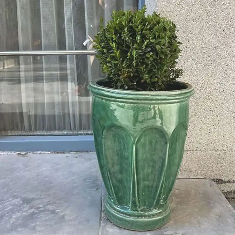 Casa Padrino pot de fleurs de luxe en céramique vert Ø 65 x H. 61 cm - Décoration pour hôtel et jardin Knallerangebot