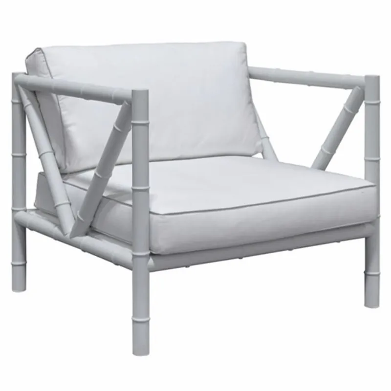 Casa Padrino fauteuil de luxe en fer forgé gris / blanc - Fauteuil hôtel et jardin Must-Have