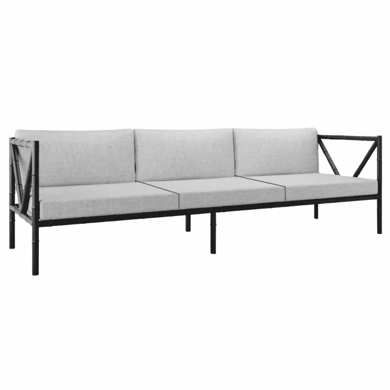 Top-Seller Casa Padrino canapé de luxe en fer forgé noir / gris 280 cm - Canapé hôtel et jardin