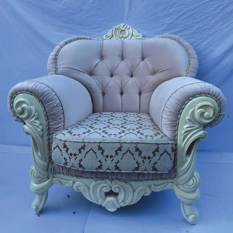 Neu Im Sortiment Casa Padrino fauteuil baroque de luxe avec strass rose / blanc - Meubles baroques