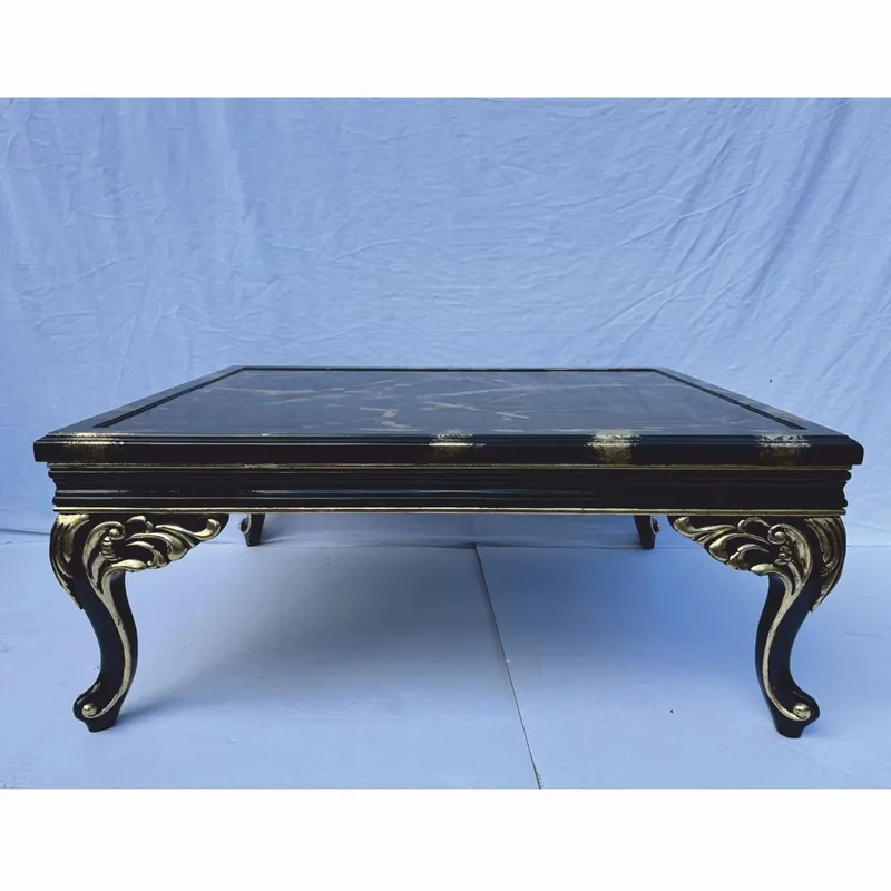 Casa Padrino table basse baroque de luxe noir / or 108 cm - Meubles de salon de style baroque Schnäppchen