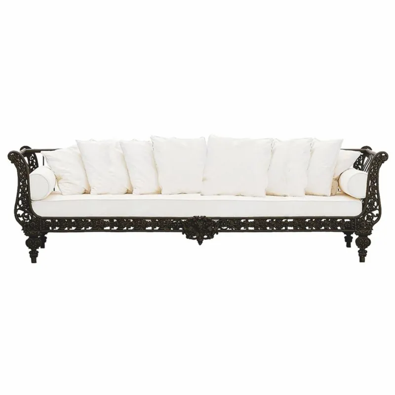 Preisknaller Casa Padrino canapé baroque de luxe noir / blanc 300 cm - Meubles baroque pour hôtel et jardin