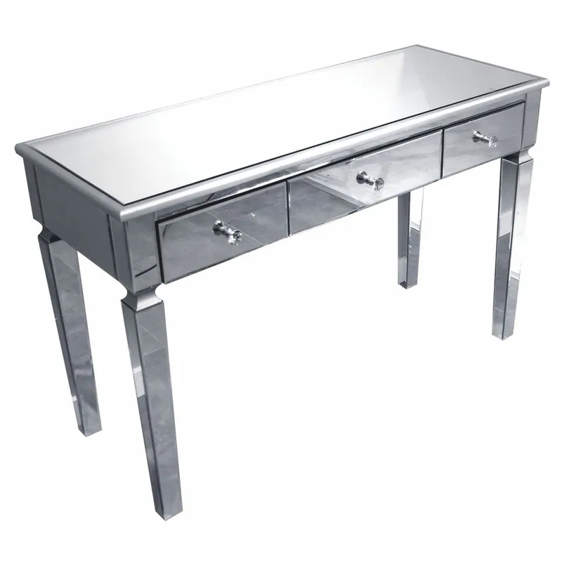 Abverkauf Casa Padrino console de luxe avec 3 tiroirs 120 cm - Console miroir avec plateau en verre