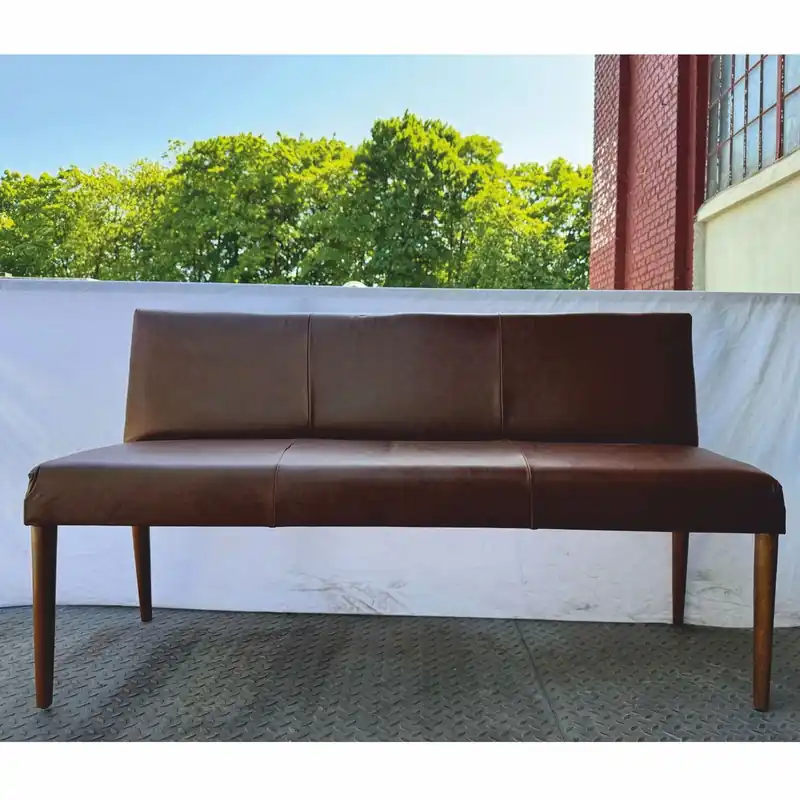 Top-Seller Casa Padrino banc de luxe en cuir marron 160 cm - Meubles en cuir