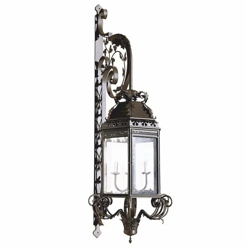 Casa Padrino applique murale d'extérieur baroque de luxe marron H. 150 cm - Éclairage extérieur baroque Wochenendangebot