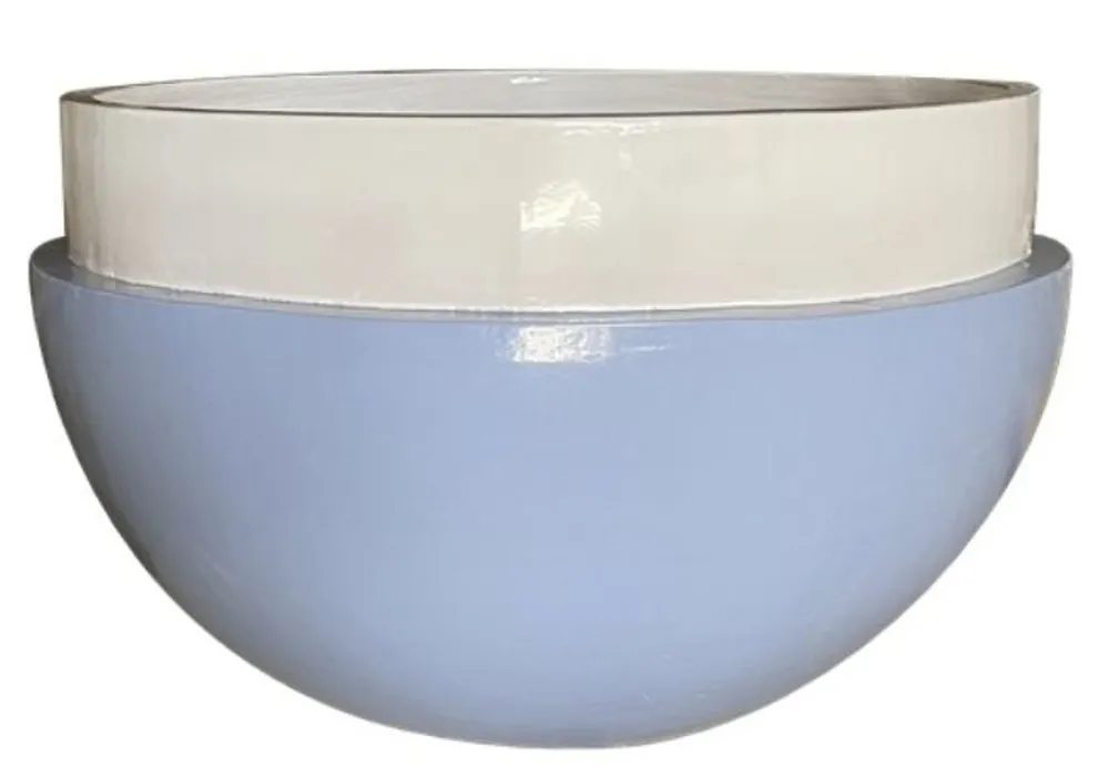 Sonderangebot Casa Padrino pot de fleur de luxe en céramique bleu clair / blanc Ø 75 x H. 45 cm - Décoration de jardin