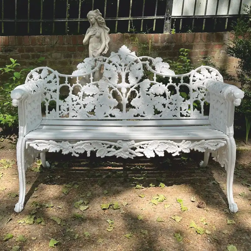 Geprüft Casa Padrino banc de jardin baroque blanc 148 cm - Meubles de jardin baroque