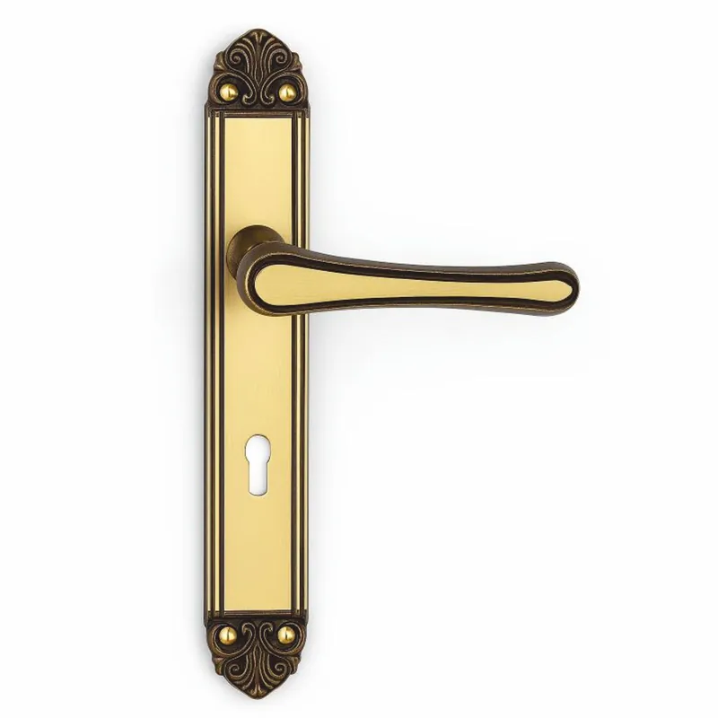 Casa Padrino ensemble de poignées de porte Art Nouveau laiton avec patiné H. 25,2 cm Top-Seller