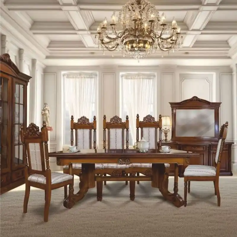 Zertifiziert Casa Padrino ensemble de salle à manger baroque de luxe marron / argent - 1 table extensible et 8 chaises