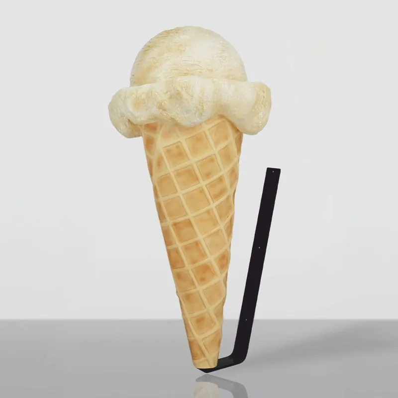 Casa Padrino cornet à glace décorative murale beige / noir H. 105 cm - Décoration de glacier Solange Der Vorrat Reicht