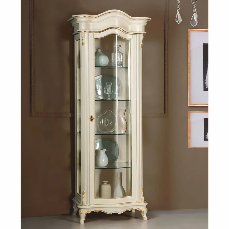 Casa Padrino vitrine baroque de luxe crème / or H. 205 cm - Meubles baroques - Fabriqué en Italie Kracherpreis