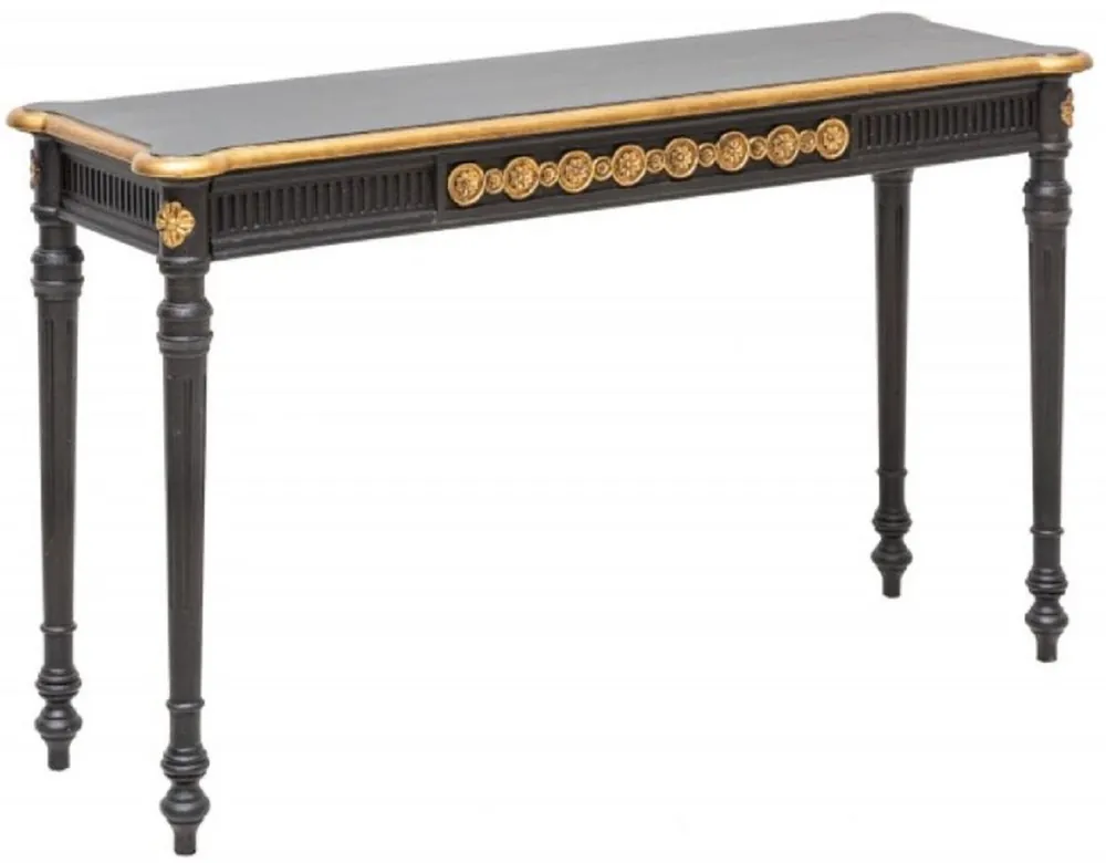 Solange Der Vorrat Reicht Casa Padrino consolle barocco nero / oro 125 x 40 x A. 75,5 cm - Consolle stile antico - Mobili soggiorno in stile barocco - Mobili Barocchi