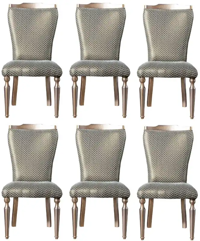 Garantierte Lieferung Casa Padrino set di sedie per sala da pranzo barocco di lusso verde / argento / rame / oro 55 x 55 x A. 102 cm - Set di 6 sedie da cucina - Mobili per sala da pranzo in stile barocco