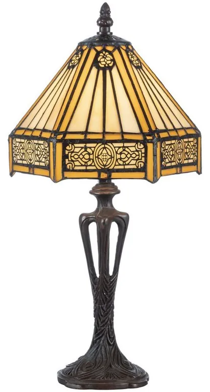 Heißes Angebot Casa Padrino Lampada da Tavolo Tiffany di Lusso Giallo / Nero 20 x 20 x A. 40 cm - Elegante Lampada da Scrivania - Accessori Deco