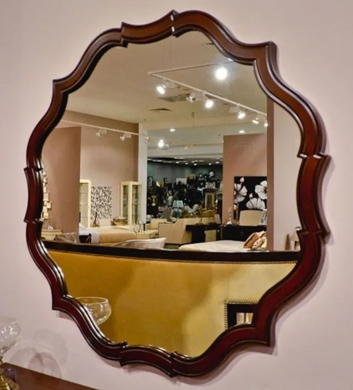Angebot Casa Padrino specchio Art Déco marrone scuro 89 x 3 x A. 89 cm - Elegante specchio da parete in mogano - Specchio guardaroba - Specchio soggiorno - Mobili Art Déco