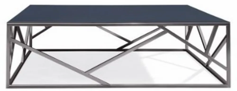 Begrenztes Angebot Casa Padrino tavolo da salotto di lusso argento / nero 125 x 125 x A. 43 cm - Tavolo da soggiorno quadrato in acciaio inox con piano in vetro - Mobili soggiorno - Qualità di Lusso