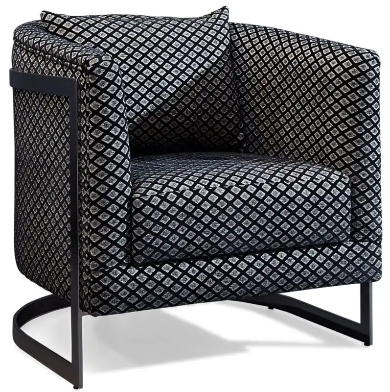 Mega-Angebot Casa Padrino poltrona di lusso argento / nero 73 x 64 x A. 77 cm - Poltrona da soggiorno con cuscino decorativo - Mobili per soggiorno di lusso