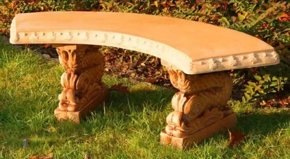 Casa Padrino panca da giardino pesce beige 155 x 40 x A. 47 cm - Panca orientale in pietra - Panca da parco curva - Mobili orientali da giardino e terrazza Jetzt Bestellen