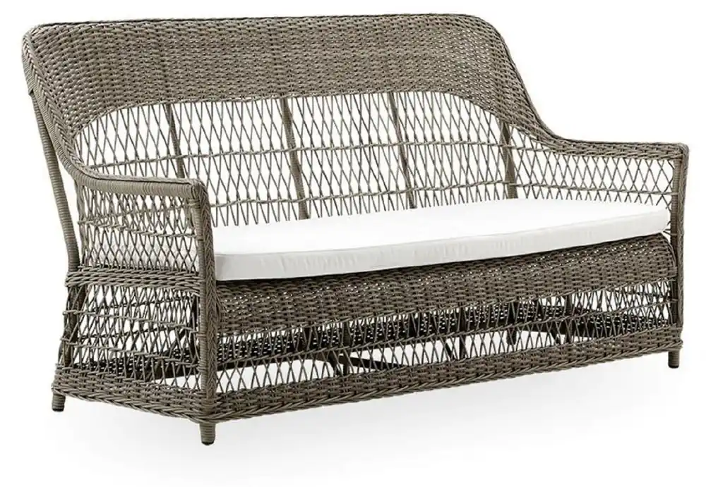 Kracherpreis Casa Padrino divano da giardino di lusso con cuscino del sedile grigio antico / bianco 191 x 79 x A. 95 cm - Divano da giardino e patio resistente alle intemperie - Mobili da Giardino e Patio
